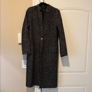 Zara Black and White Herringbone Jacket